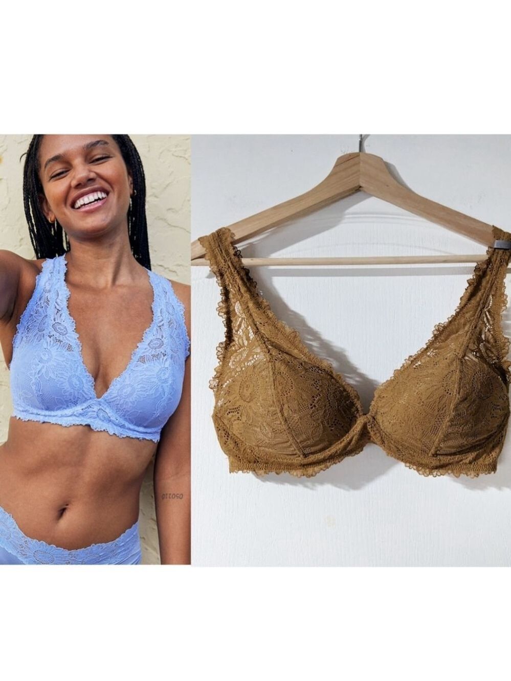 NWT Aerie | Real Power Wireless Push Up Sunflower Lace Bra 34C